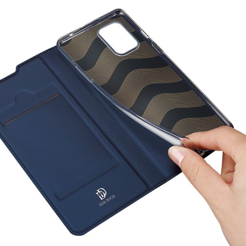 Flip Cover OnePlus 8T Hemming Business Satin Effekt