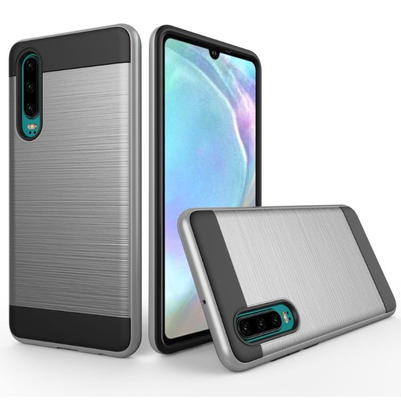 Cover Huawei P30 Anti-fald Børstet Metaleffekt - Grå