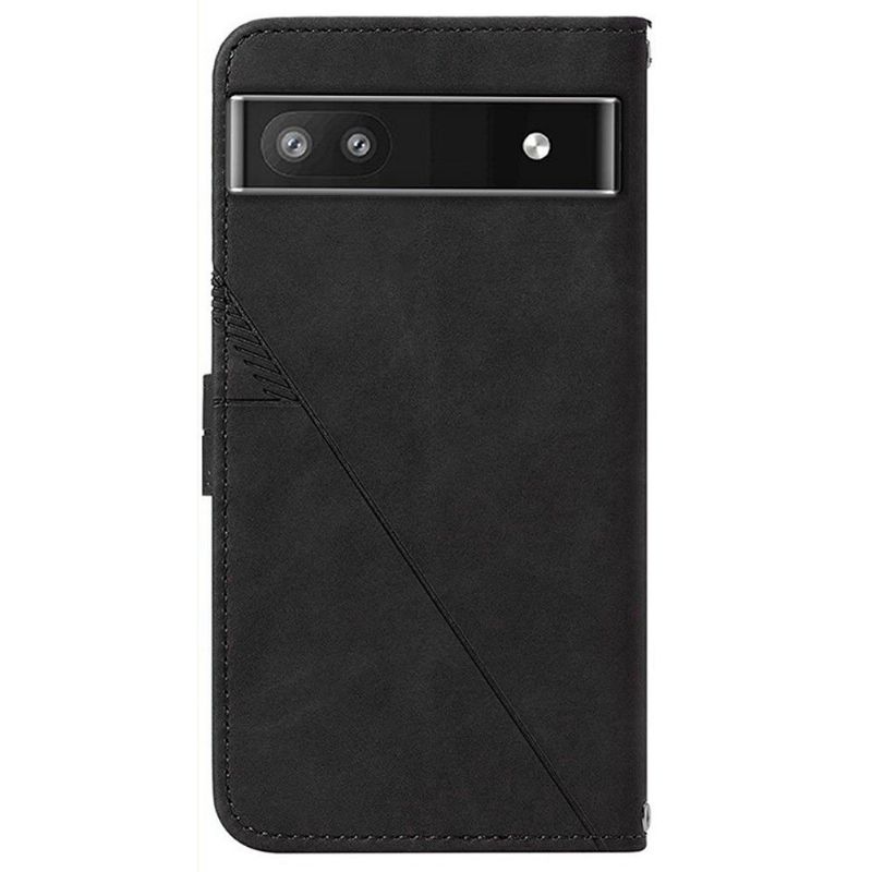 Flip Cover Google Pixel 6a Geometrisk Design Med Rem