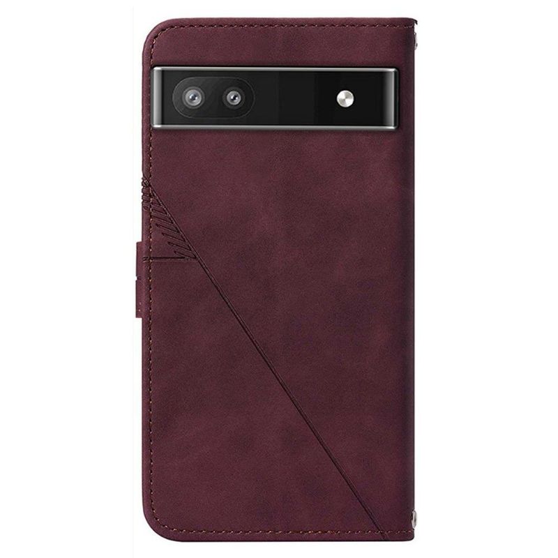 Flip Cover Google Pixel 6a Geometrisk Design Med Rem