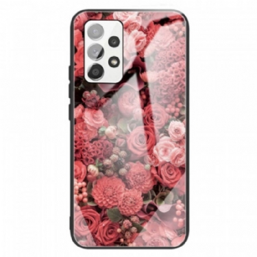 Cover Samsung Galaxy A13 Rose Blomster Hærdet Glas