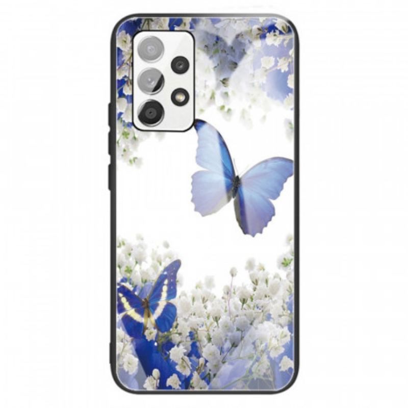 Cover Samsung Galaxy A13 Sommerfugle Design Hærdet Glas