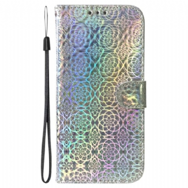 Flip Cover Samsung Galaxy A13 Med Snor Strappy Psykedeliske Blomster