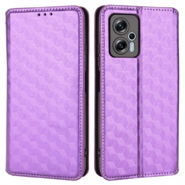 Cover Poco X4 GT Flip Cover 3d Cube Lædereffekt