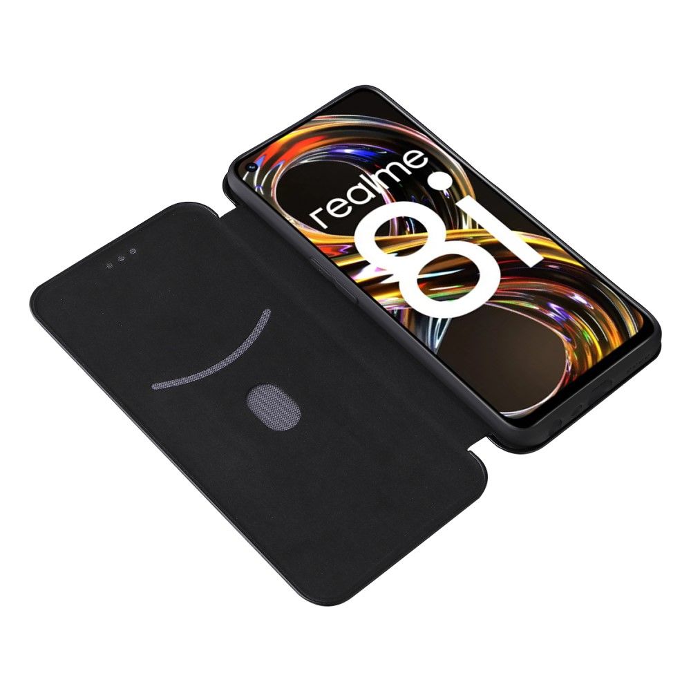 Flip Cover Realme 8i Carbon Fiber Læder