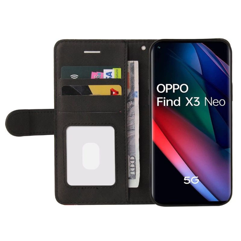 Flip Cover Oppo Find X3 Neo Tofarvet Kunstnerisk