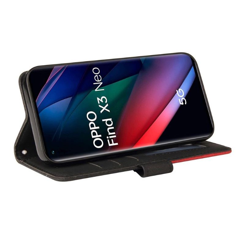 Flip Cover Oppo Find X3 Neo Tofarvet Kunstnerisk