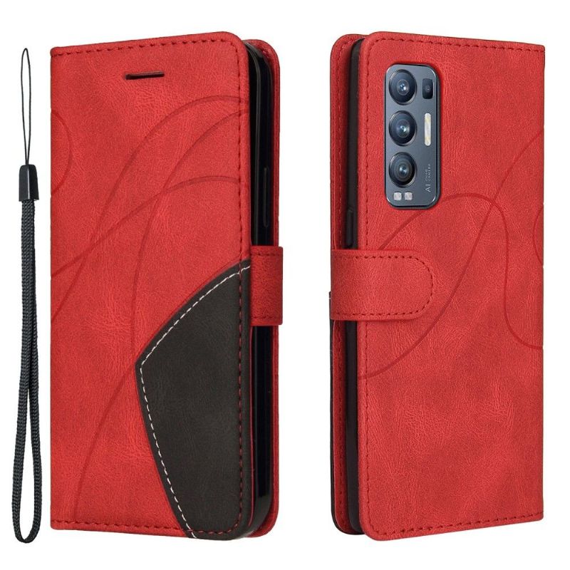 Flip Cover Oppo Find X3 Neo Tofarvet Kunstnerisk