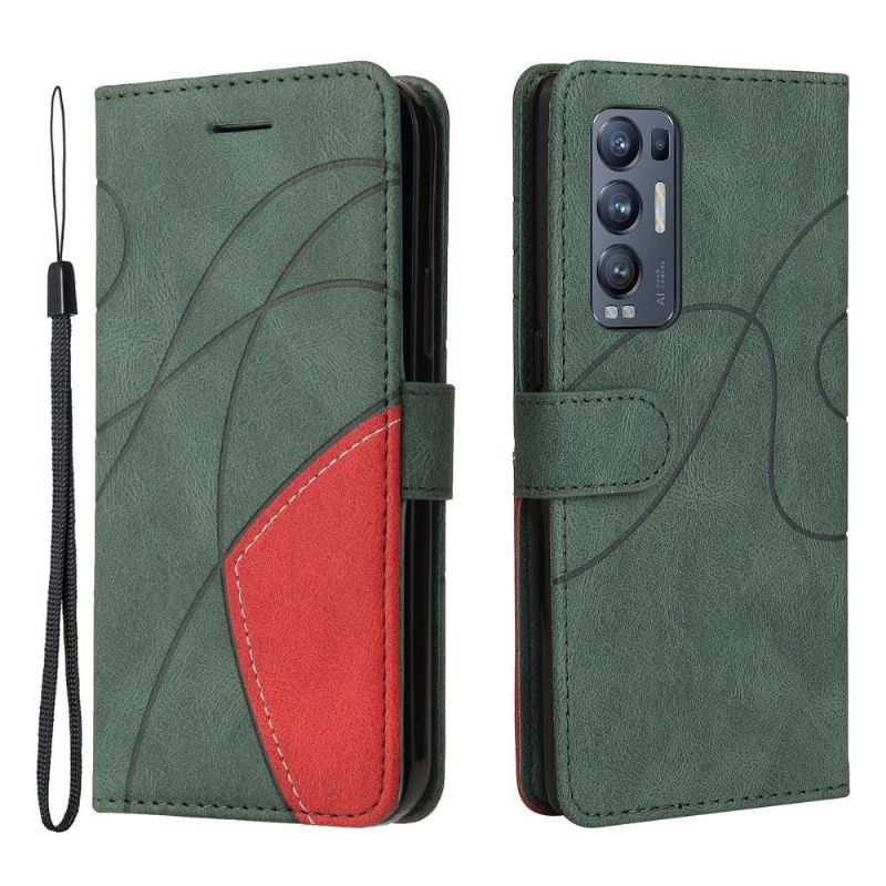 Flip Cover Oppo Find X3 Neo Tofarvet Kunstnerisk