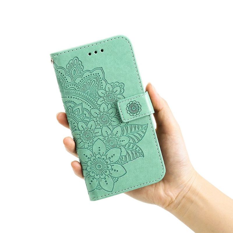 Læder Cover Oppo Find X3 Neo Original Blomsterkortholder