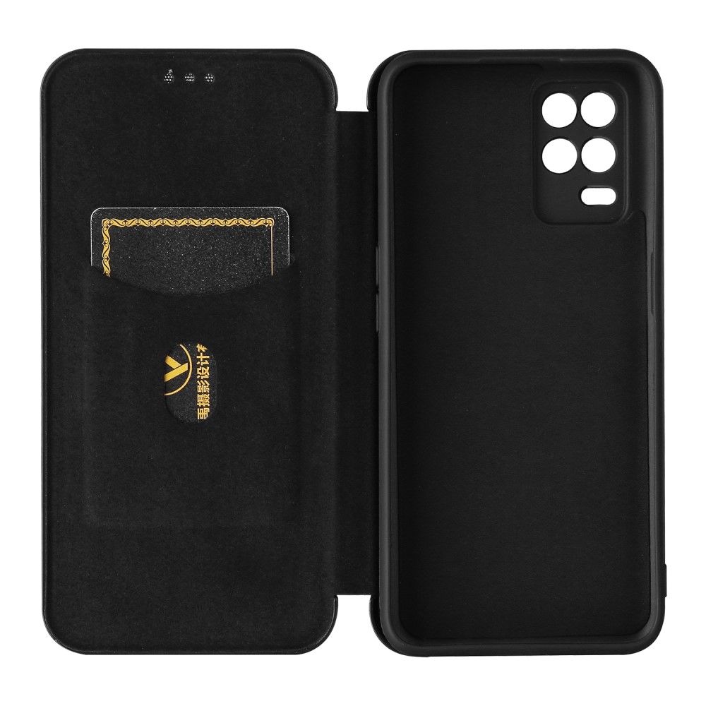 Flip Cover Realme 8 5G Hemming Carbon Fiber Læder