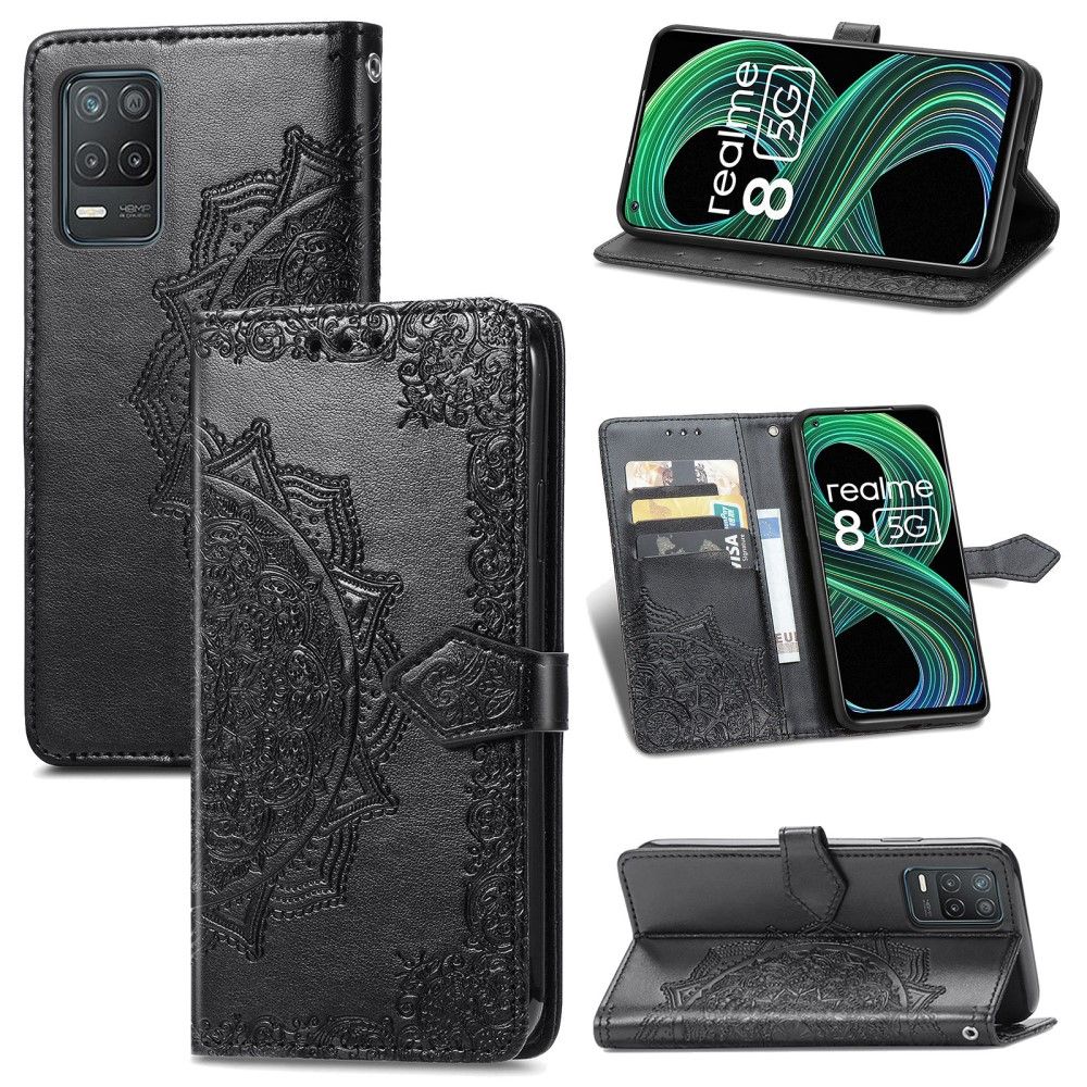 Flip Cover Realme 8 5G Mandala Relief I Kunstlæder