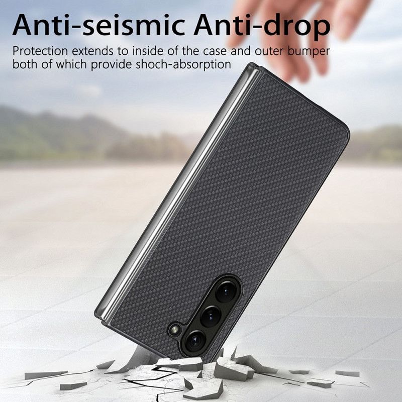 Cover Samsung Galaxy Z Fold 5 Klassisk Kulfiber