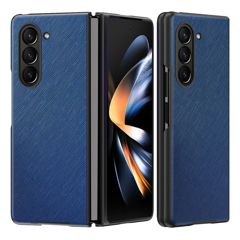 Cover Samsung Galaxy Z Fold 5 Læderstil Med Vævet Effekt