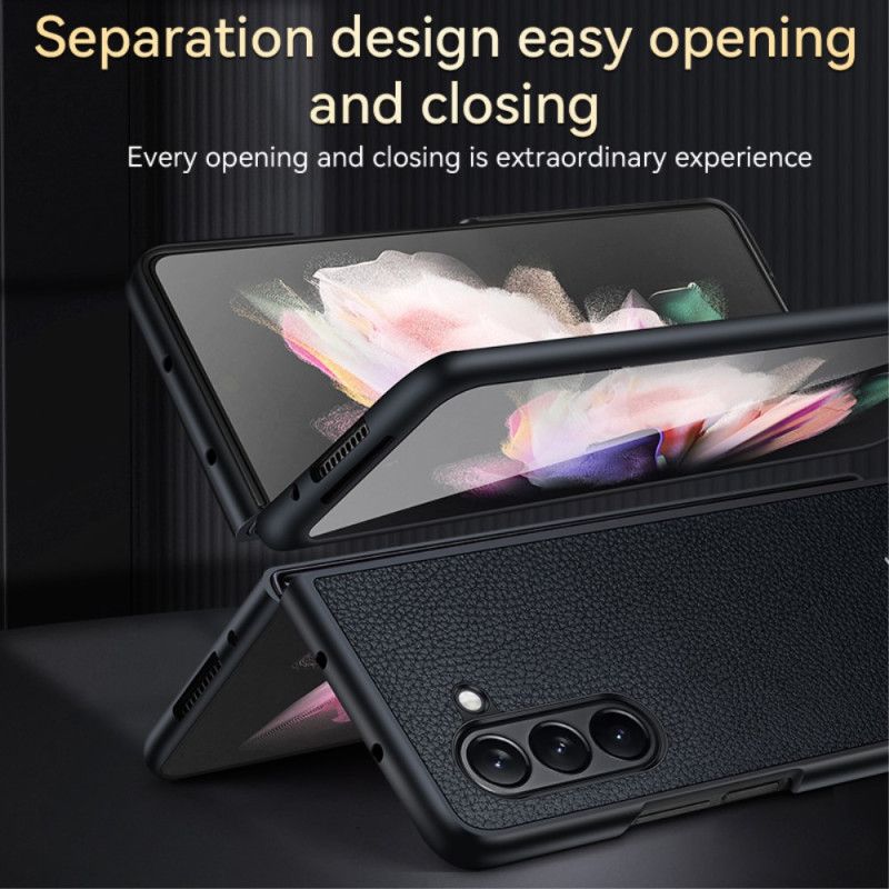 Cover Samsung Galaxy Z Fold 5 Litchi Læder Design Abeel