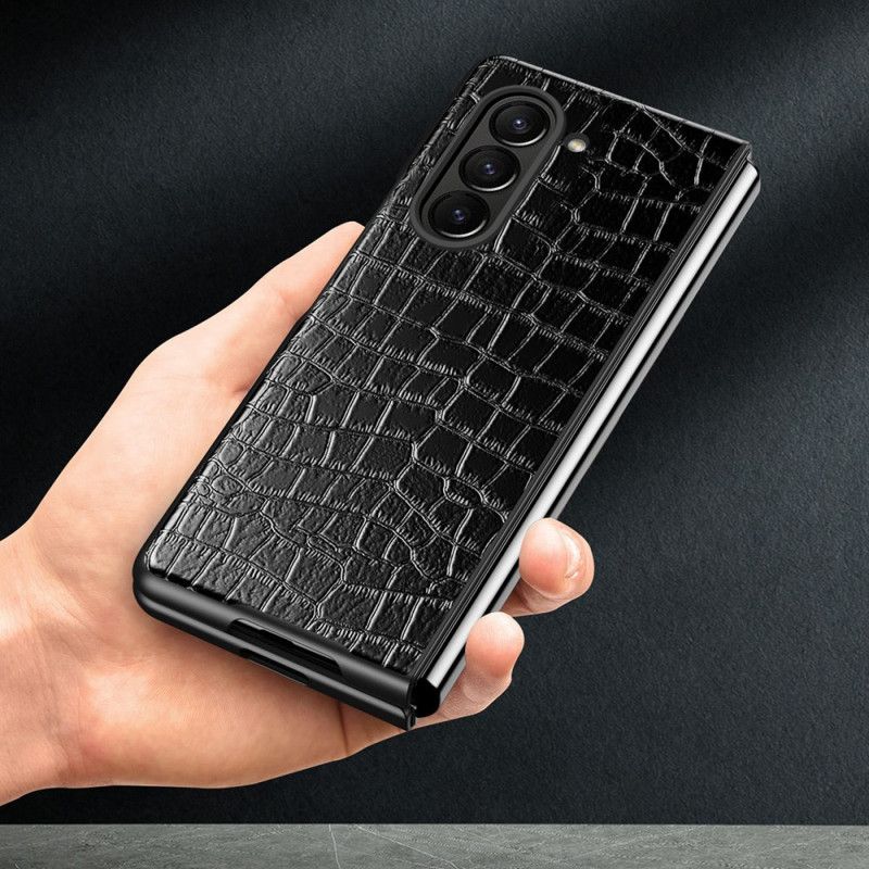 Cover Samsung Galaxy Z Fold 5 Telefon Etui Krokodillelæderstil