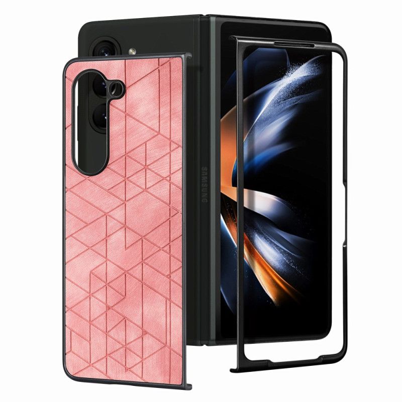 Cover Til Samsung Galaxy Z Fold 5 Geometriske Mønstre I Kunstlæder