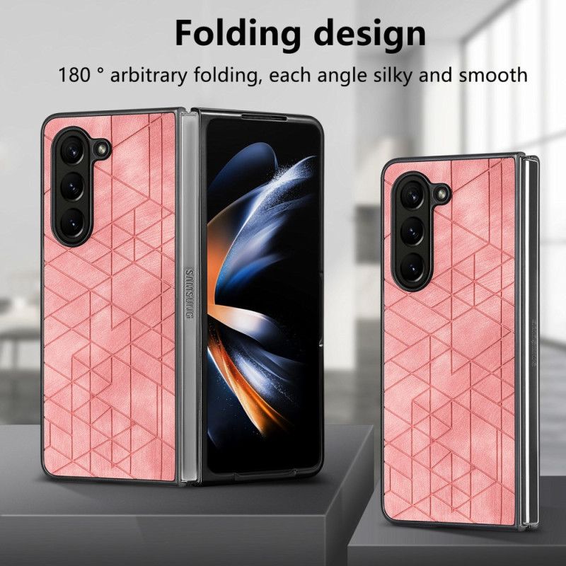 Cover Til Samsung Galaxy Z Fold 5 Geometriske Mønstre I Kunstlæder