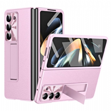 Cover Til Samsung Galaxy Z Fold 5 Litchi Læderstøtte