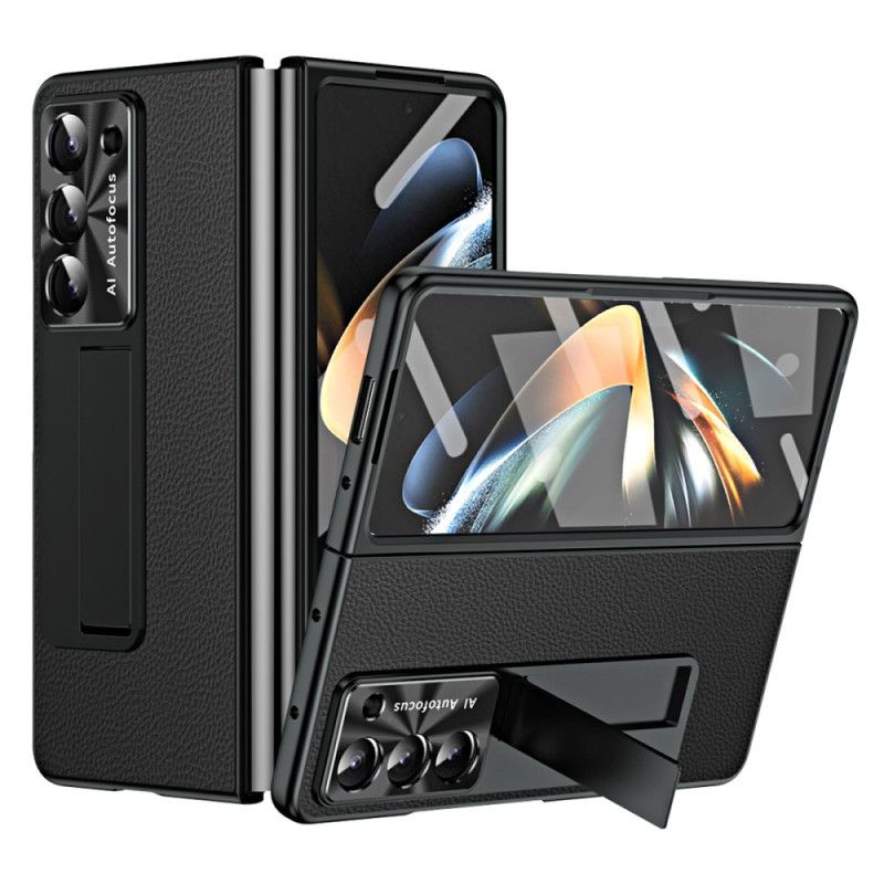 Cover Til Samsung Galaxy Z Fold 5 Litchi Læderstøtte