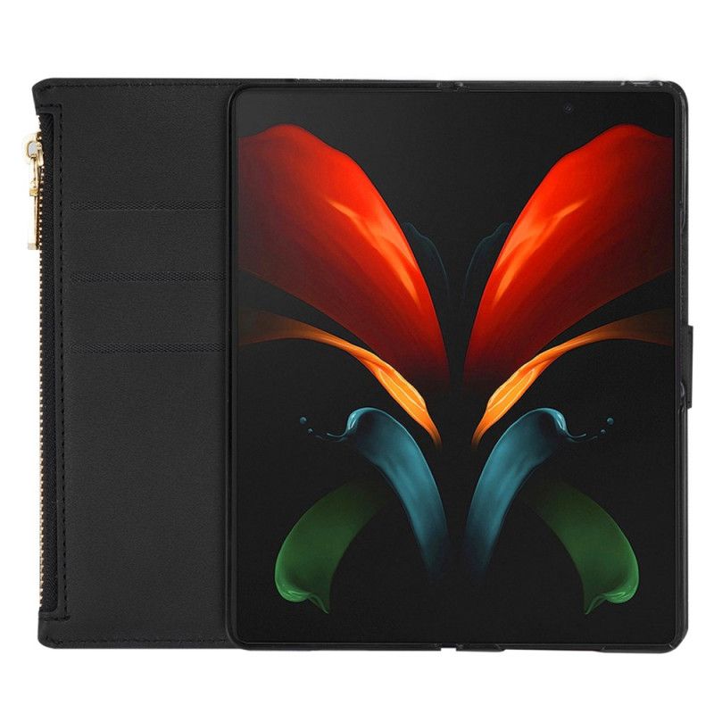 Læder Cover Samsung Galaxy Z Fold 5 Telefon Etui Pailletter Pung