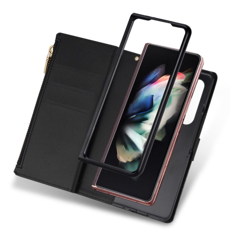 Læder Cover Samsung Galaxy Z Fold 5 Telefon Etui Pailletter Pung