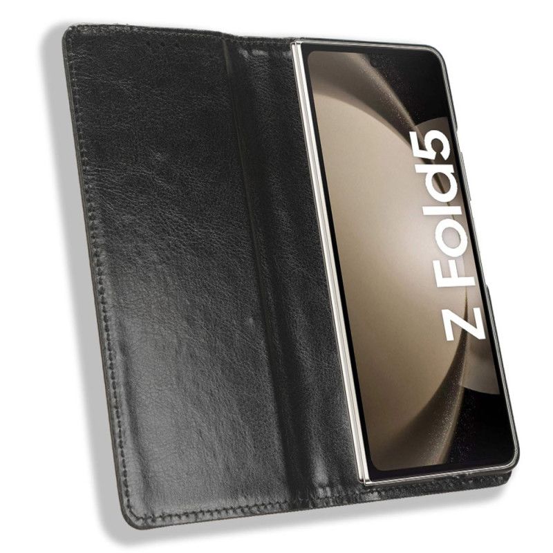 Læder Cover Samsung Galaxy Z Fold 5 Telefon Etui Retro