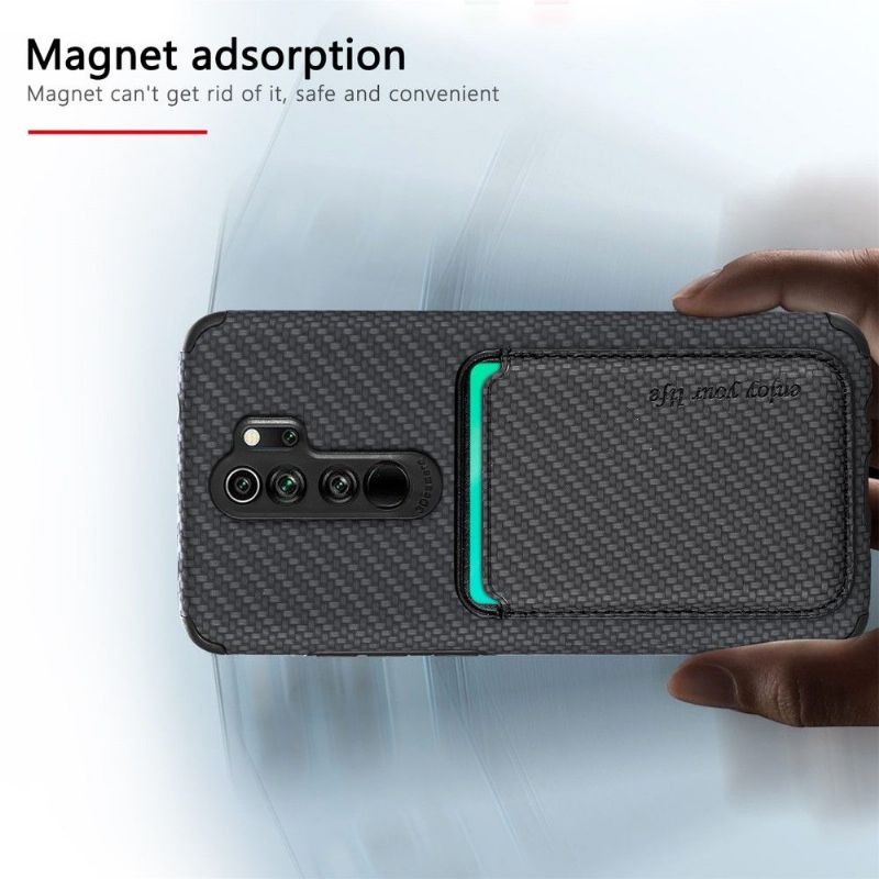 Cover Xiaomi Redmi Note 8 2021 Carbon Fiber Magnetic Card Holder