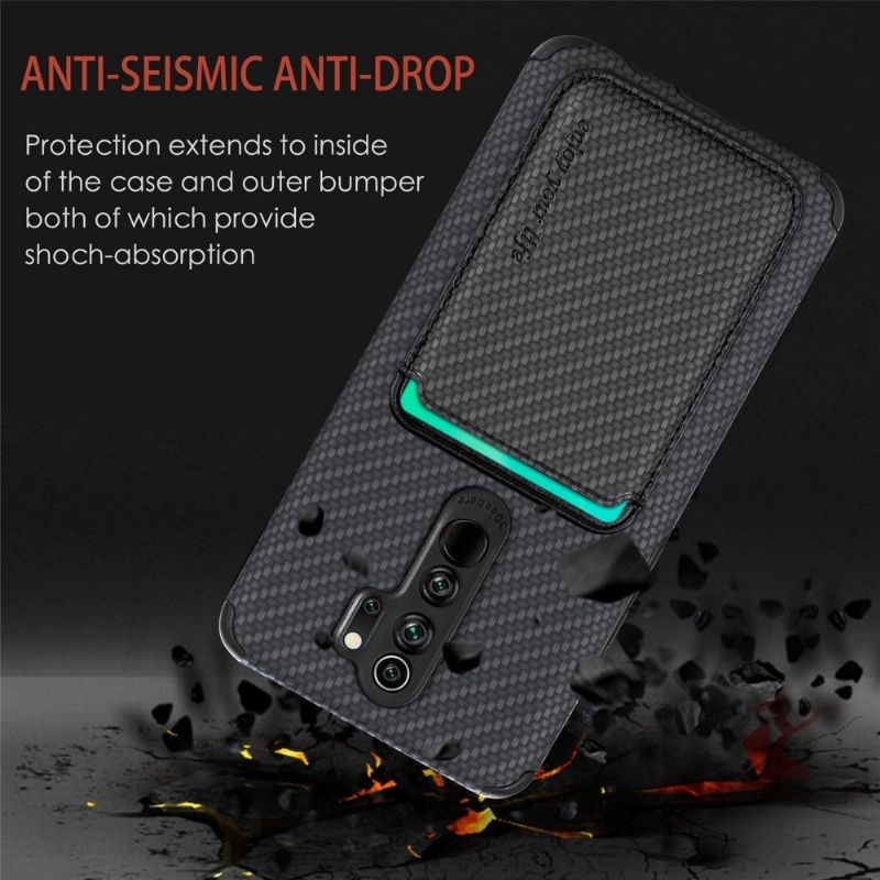 Cover Xiaomi Redmi Note 8 2021 Carbon Fiber Magnetic Card Holder