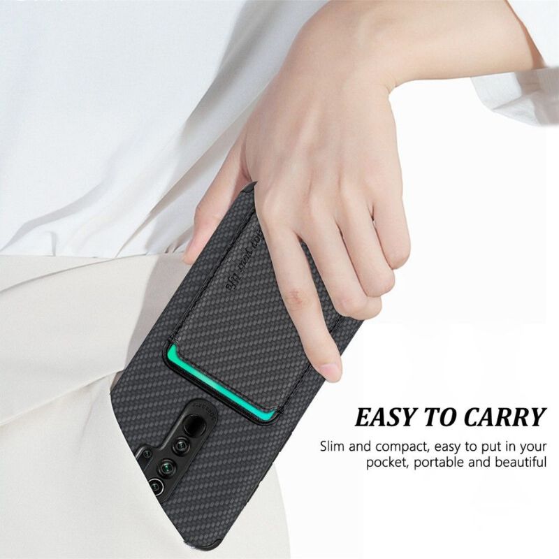 Cover Xiaomi Redmi Note 8 2021 Carbon Fiber Magnetic Card Holder