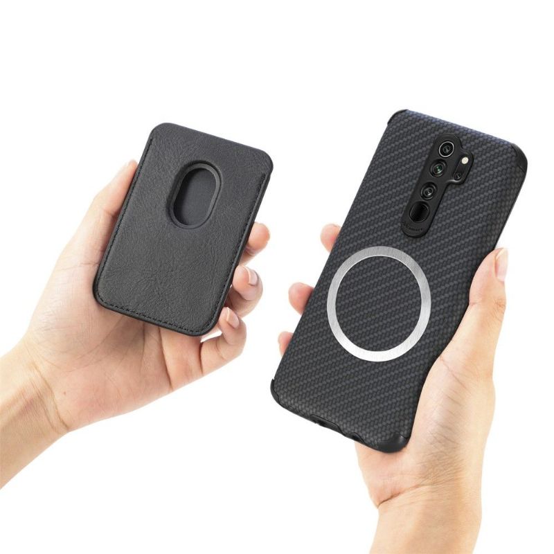 Cover Xiaomi Redmi Note 8 2021 Carbon Fiber Magnetic Card Holder