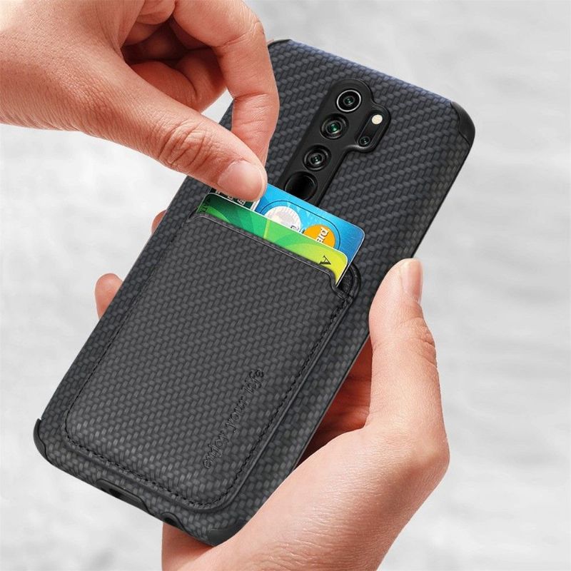 Cover Xiaomi Redmi Note 8 2021 Carbon Fiber Magnetic Card Holder