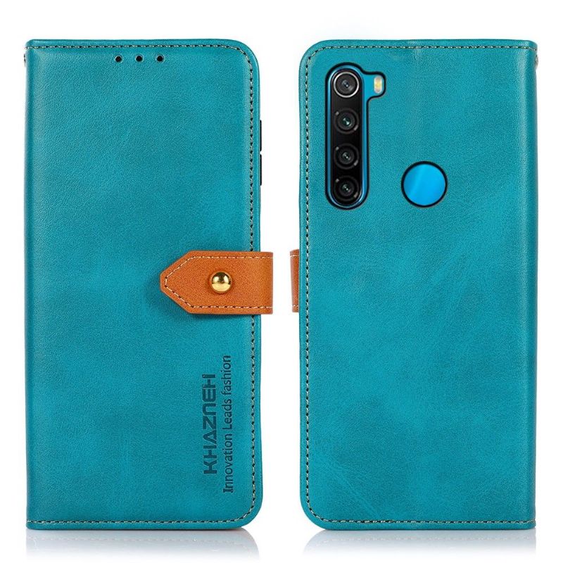 Flip Cover Xiaomi Redmi Note 8 2021 Anti-fald Khazneh Bicolor Imiteret Læder