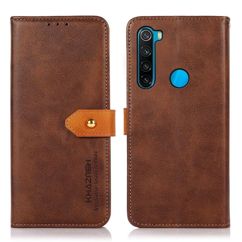 Flip Cover Xiaomi Redmi Note 8 2021 Anti-fald Khazneh Bicolor Imiteret Læder