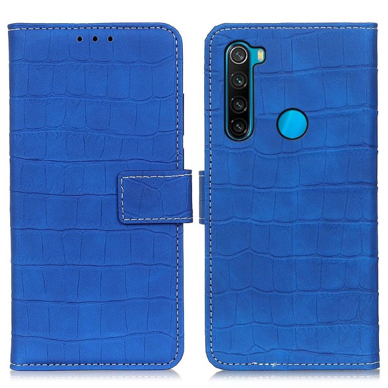 Flip Cover Xiaomi Redmi Note 8 2021 Croc-imiteret Læder-look