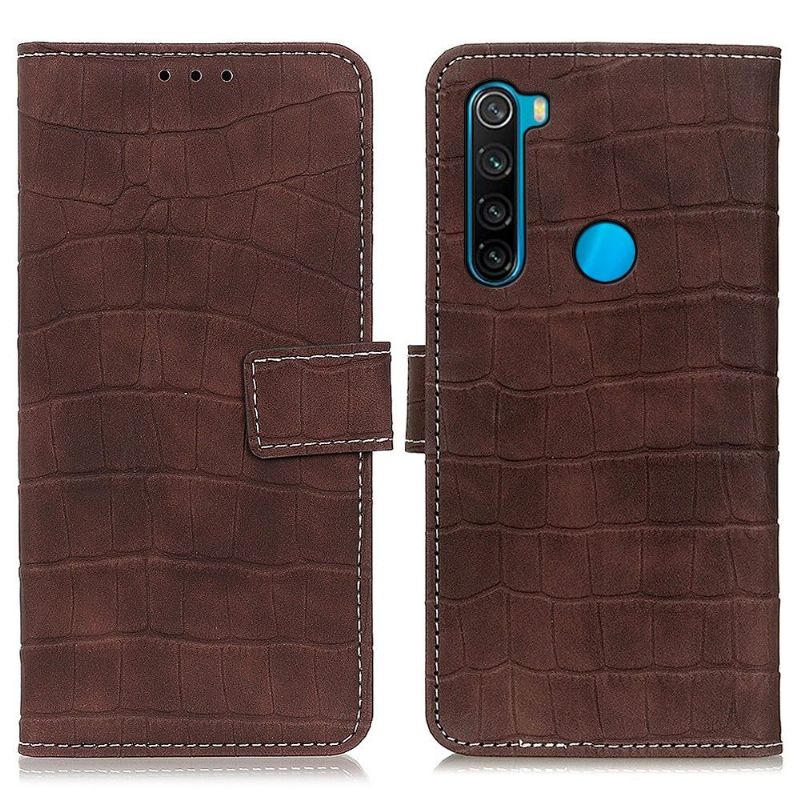 Flip Cover Xiaomi Redmi Note 8 2021 Croc-imiteret Læder-look