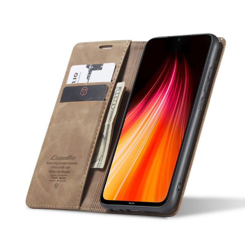 Flip Cover Xiaomi Redmi Note 8 2021 Hemming Retro Imiteret Læder Golias