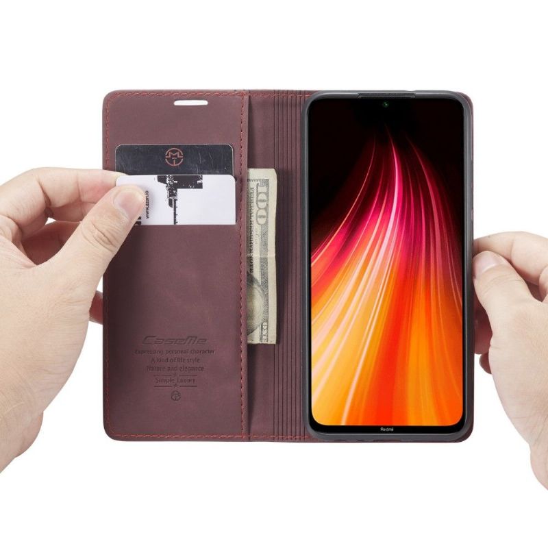 Flip Cover Xiaomi Redmi Note 8 2021 Hemming Retro Imiteret Læder Golias