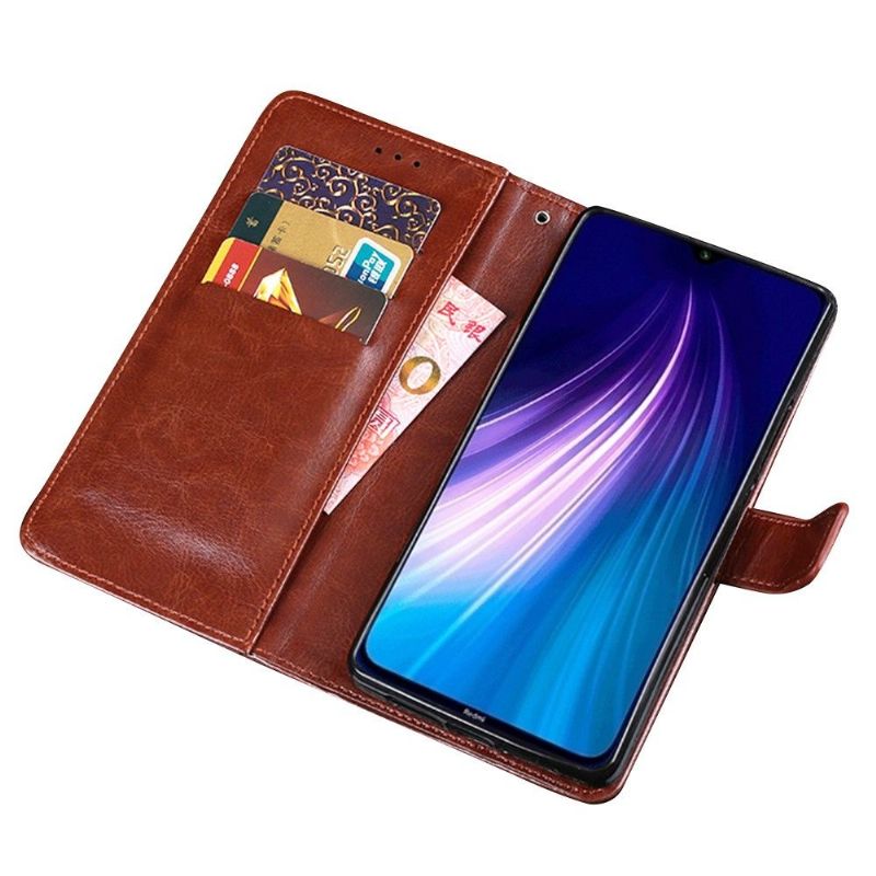 Flip Cover Xiaomi Redmi Note 8 2021 Læder Cover Idewei Folio Lædereffekt