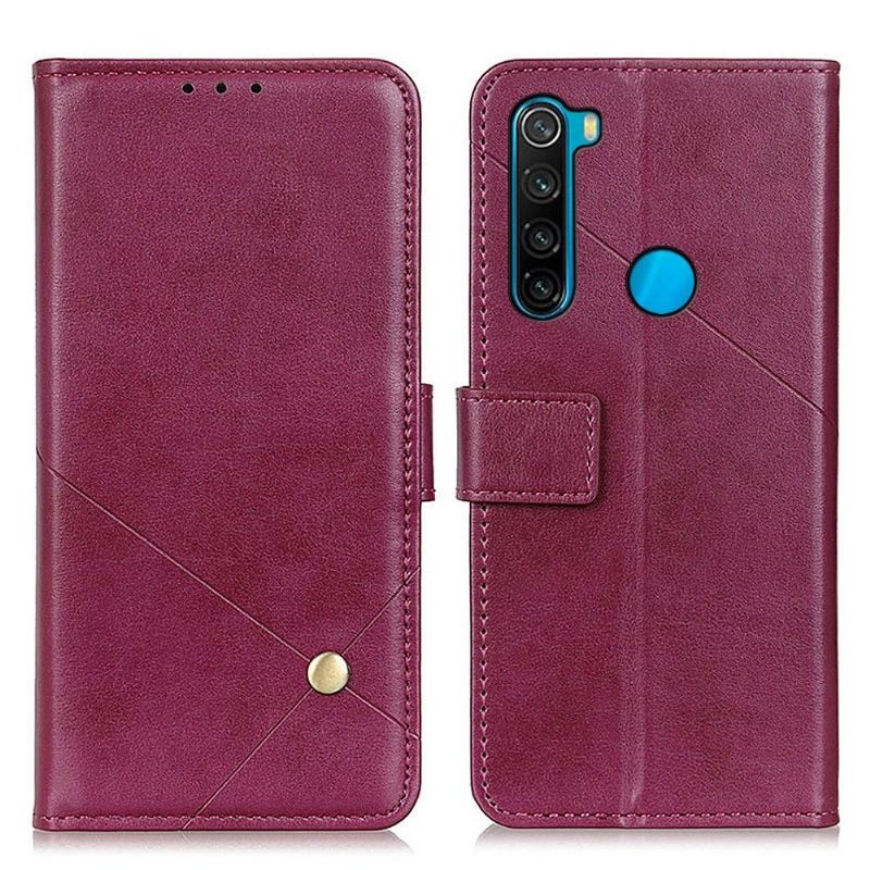 Flip Cover Xiaomi Redmi Note 8 2021 Læder Cover Kunstlæderklap Med Nitte