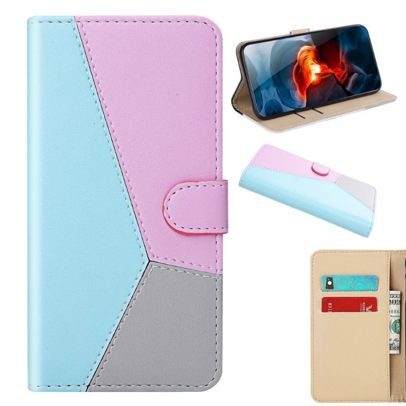 Flip Cover Xiaomi Redmi Note 8 2021 Trefarvet Imiteret Læder