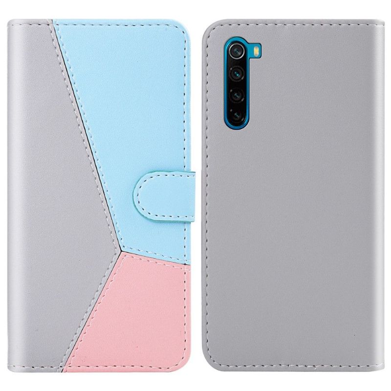 Flip Cover Xiaomi Redmi Note 8 2021 Trefarvet Imiteret Læder