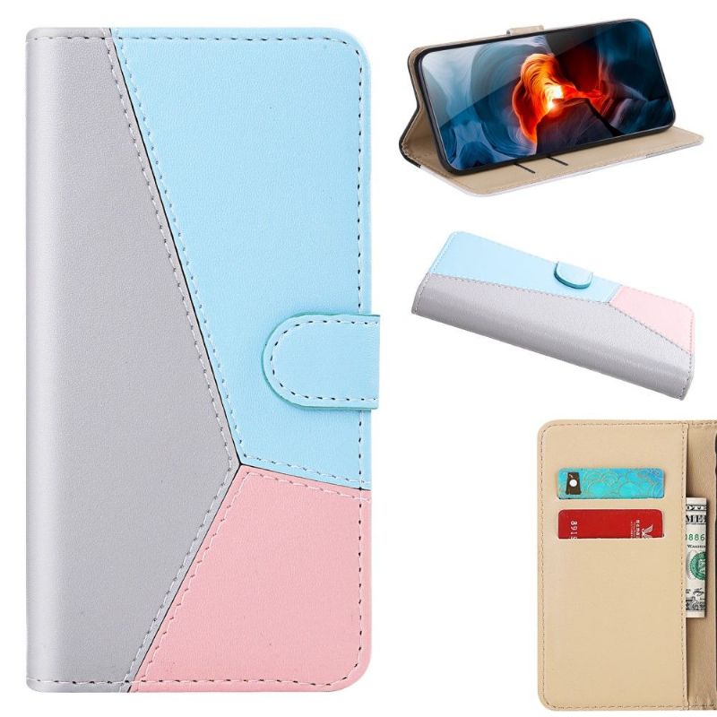 Flip Cover Xiaomi Redmi Note 8 2021 Trefarvet Imiteret Læder