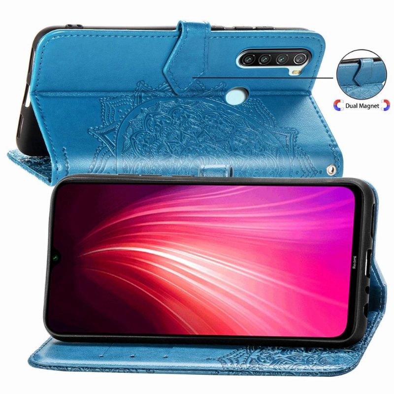 Læder Cover Xiaomi Redmi Note 8 2021 Mandala Relief I Kunstlæder