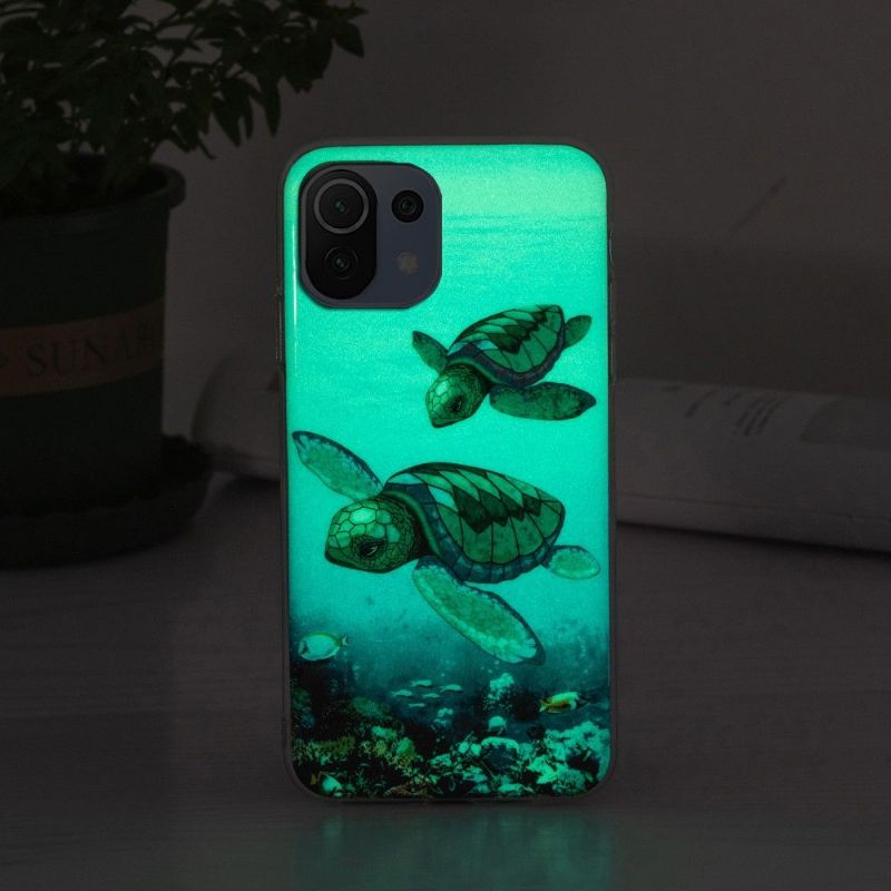 Cover Xiaomi Mi 11 Lite 5G NE / Mi 11 Lite / Mi 11 Lite 5G Anti-fald Fluorescerende Skildpadder