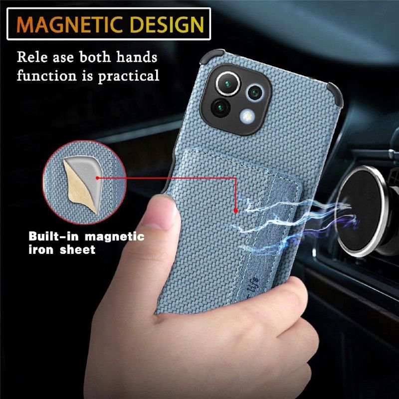 Cover Xiaomi Mi 11 Lite 5G NE / Mi 11 Lite / Mi 11 Lite 5G Carbon Fiber Card Holder