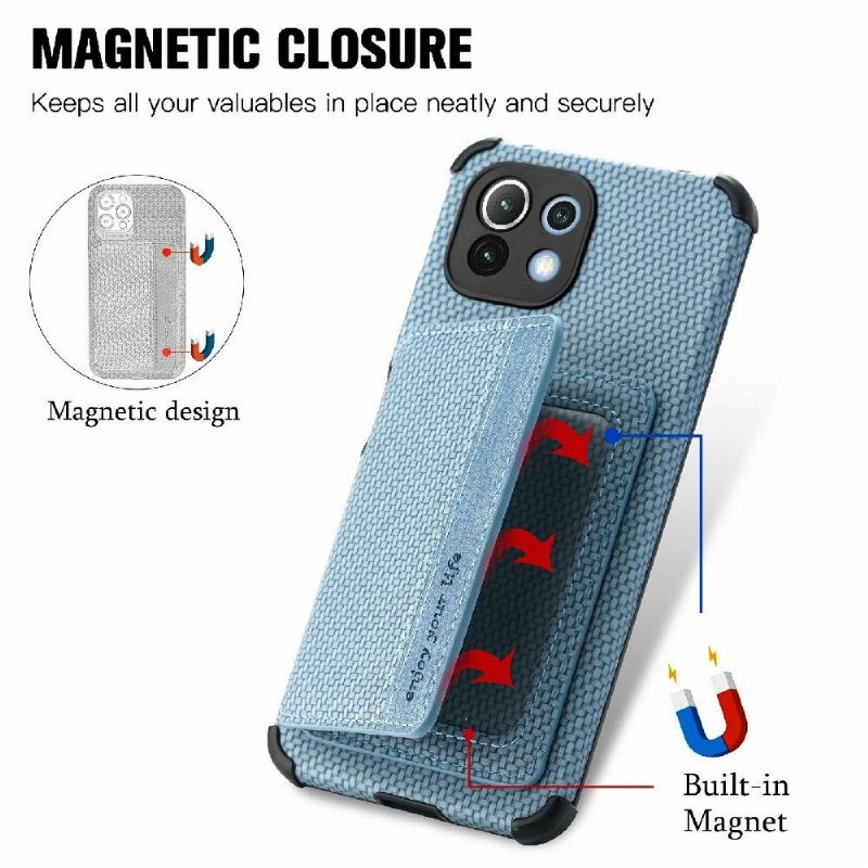 Cover Xiaomi Mi 11 Lite 5G NE / Mi 11 Lite / Mi 11 Lite 5G Carbon Fiber Card Holder