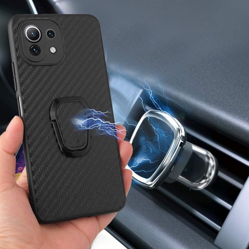 Cover Xiaomi Mi 11 Lite 5G NE / Mi 11 Lite / Mi 11 Lite 5G Carbon Fiber Support Funktion