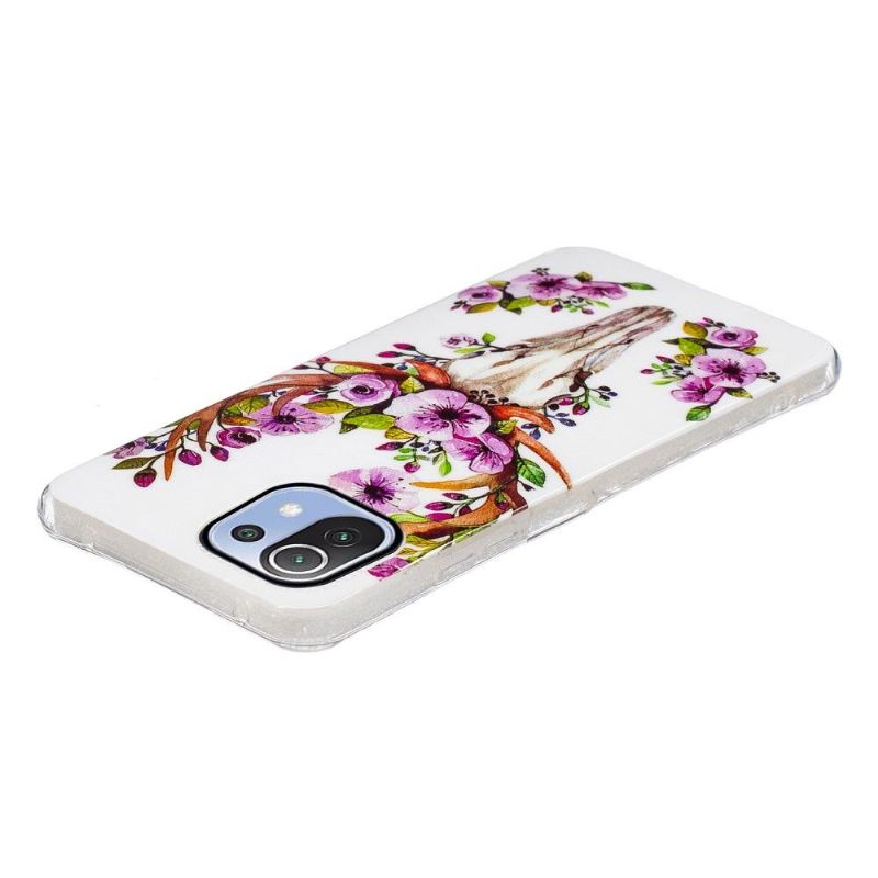 Cover Xiaomi Mi 11 Lite 5G NE / Mi 11 Lite / Mi 11 Lite 5G Hemming Lysende Hjorte Og Blomster