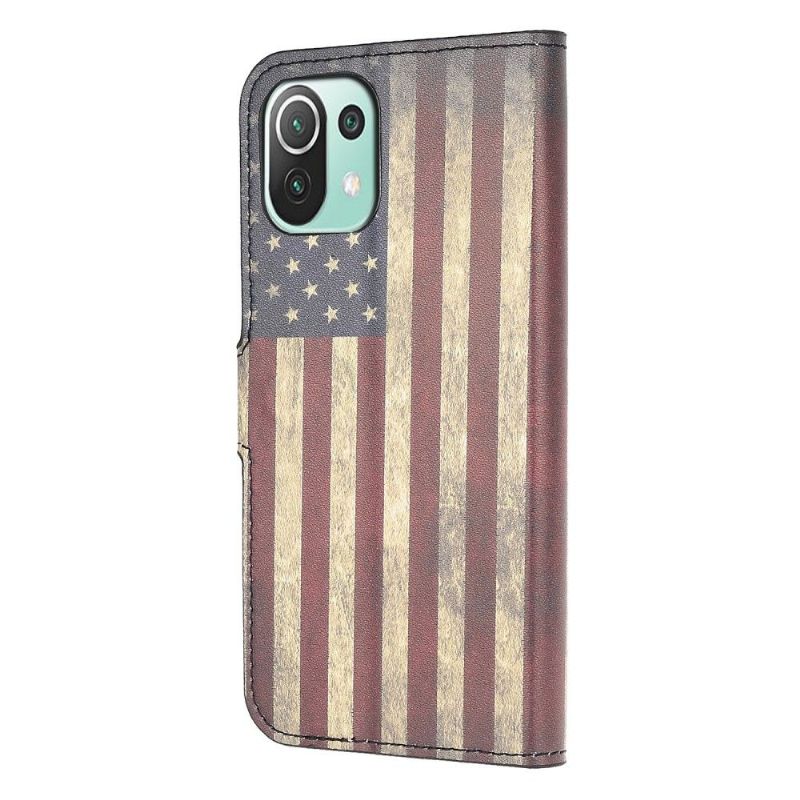 Flip Cover Xiaomi Mi 11 Lite 5G NE / Mi 11 Lite / Mi 11 Lite 5G Anti-fald Vintage Amerikansk Flag